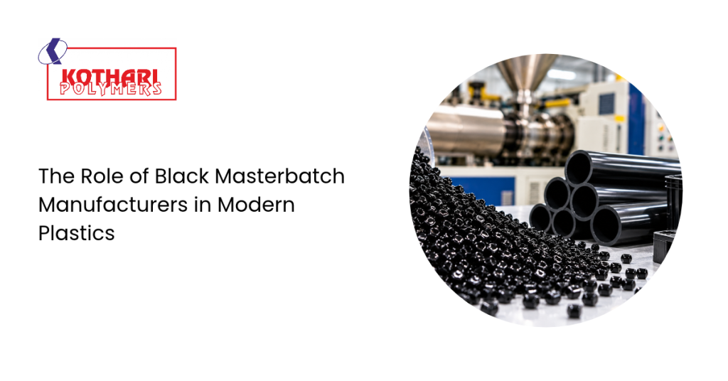 Black plastic packaging and automotive parts made with black masterbatch